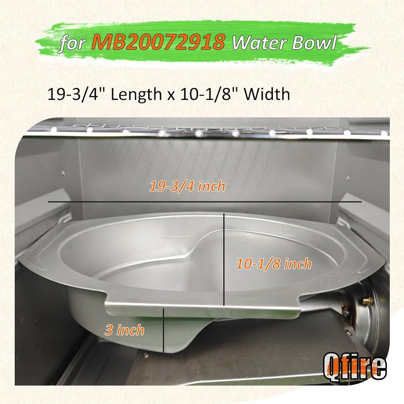 Qfire Large Water Bowl for Masterbuilt 40-inch Digital Electric Smoker,Replacement For Part 9007180374 - Water Bowl - Image 2